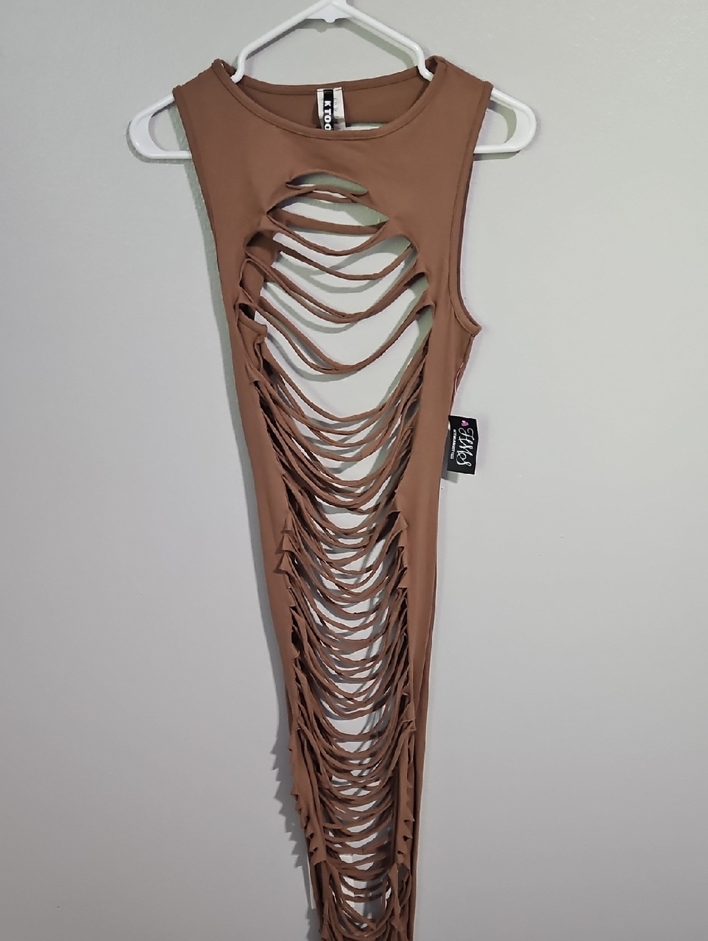 Hot Miami Styles Tan Cutout Bodycon Dress